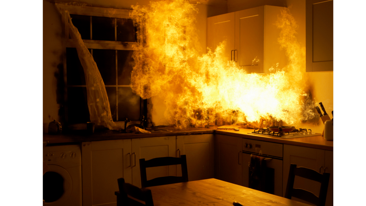 Brennende Küche