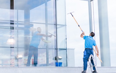 Fensterreinigung, Glasfassade, Gebäudereinigung